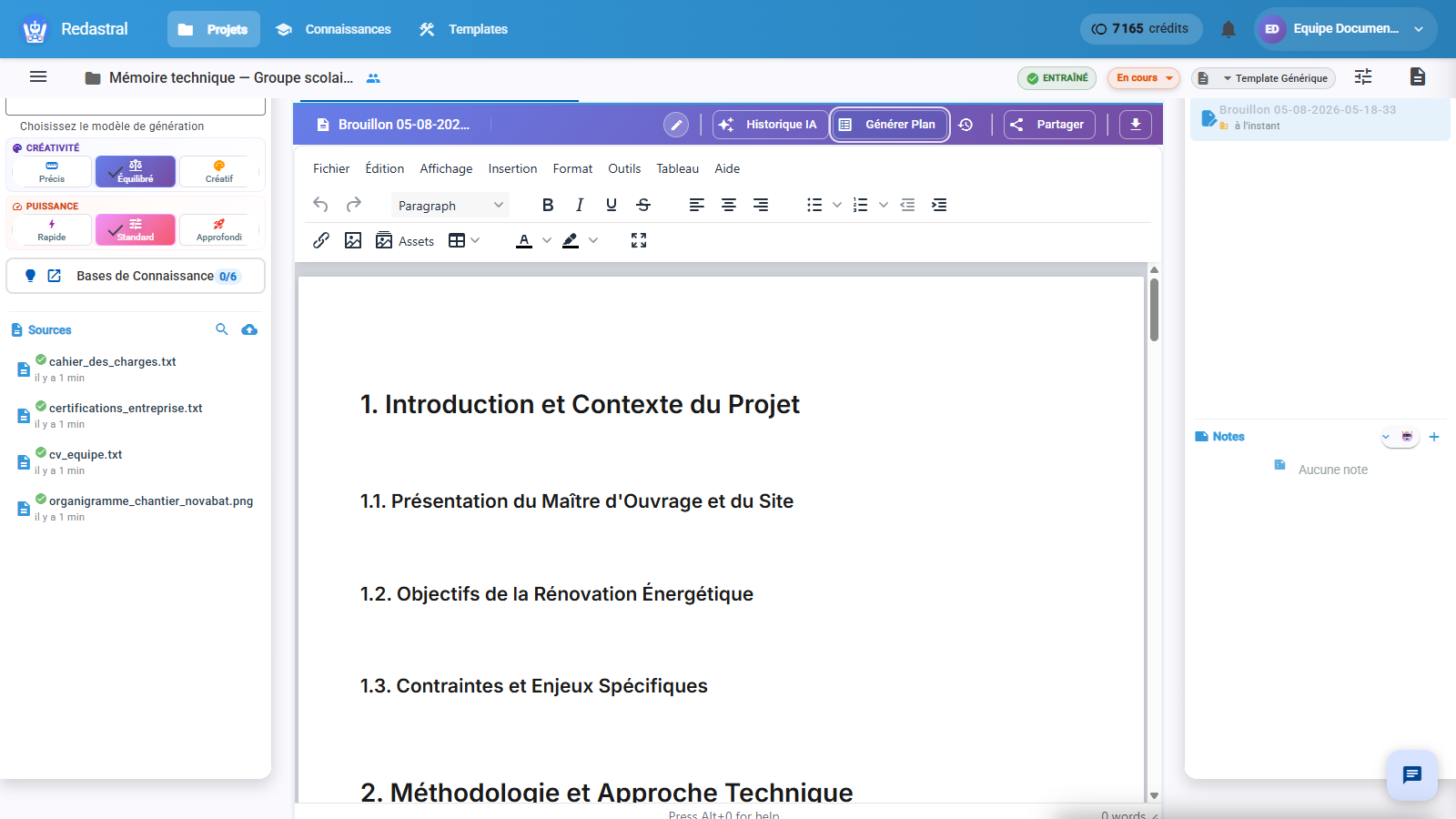 Le sommaire dans votre document